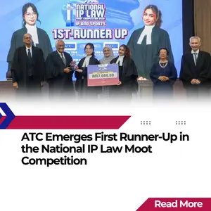 ATC team receiving the first runner-up award at the National IP Law Moot Competition