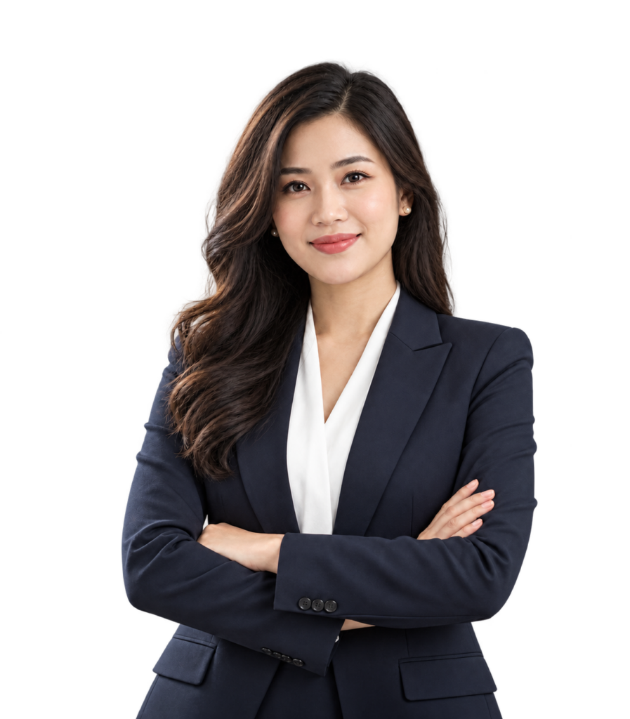 Portrait of a woman in a dark suit