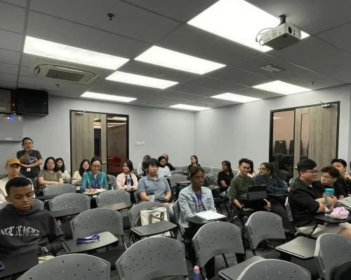 ATC students attentively listening to a talk by Mr. Anand Raj on transitioning from law school to legal practice.