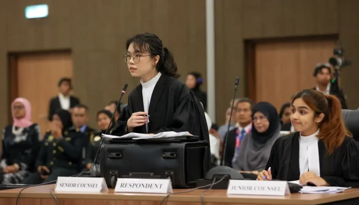 ATC senior counsel presenting the respondent case with junior counsel seated alongside